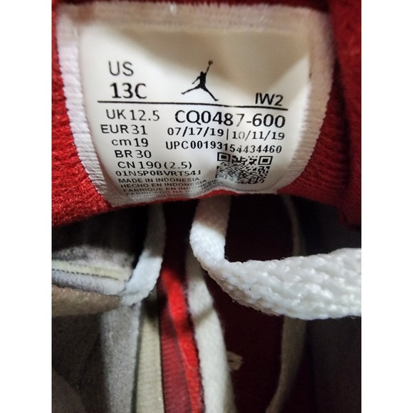 Nike Air Jordan 3 Retro Fire Red Cement Grey 13C Toddler CQ0489-600 toddler boys - Picture 10 of 10